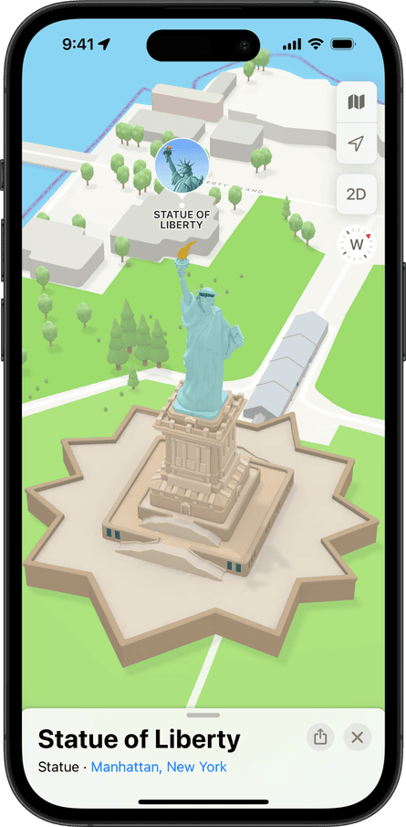 illustration of statue of liberty on an iphone