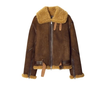 Burberry shearling-trim leather jacket.