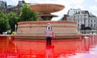 Animal rights group turns fountains red in London's Trafalgar Square thumbnail