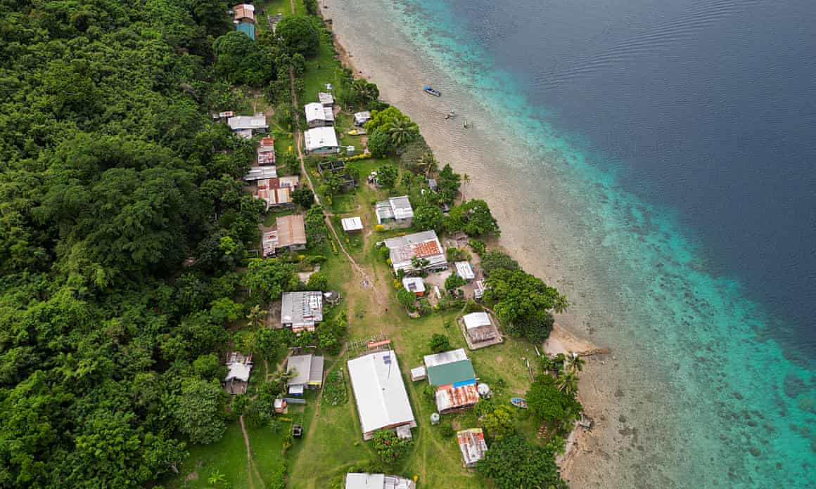 Aerial image of the south-west Pacific coastline
