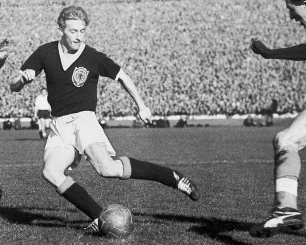 Denis Law playing for Scotland