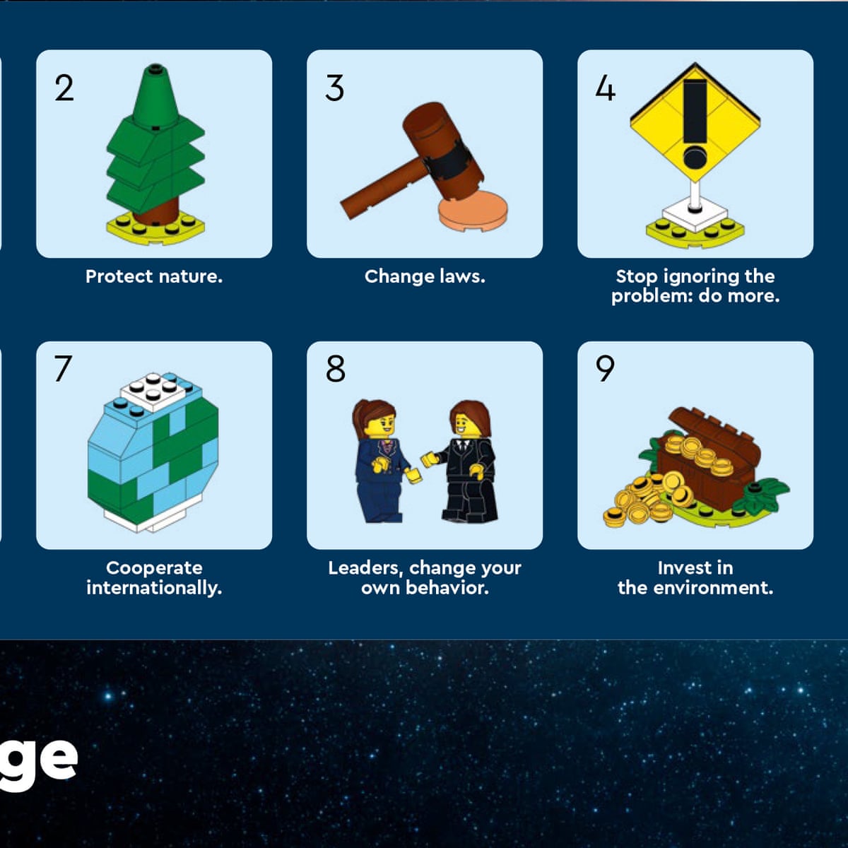 Lego Issues Cop26 Handbook By Children On How To Tackle Climate Crisis Cop26 The Guardian