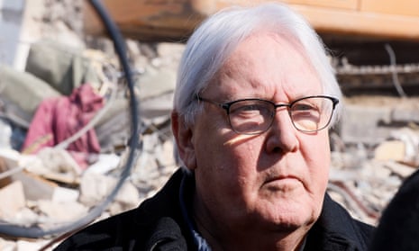 UN relief coordinator Martin Griffiths at a news conference on Saturday