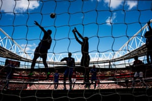 Chelsea keeper Petr Cech claims a cross during their 2-1 win at the Emirates, the first of Arsenal’s seven defeats in the 2012/13 season which meant they finished in fourth place in the league.
