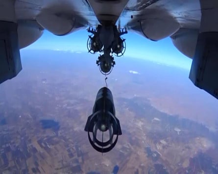 A Russian Sukhoi Su-30 on a bombing raid over Syria.