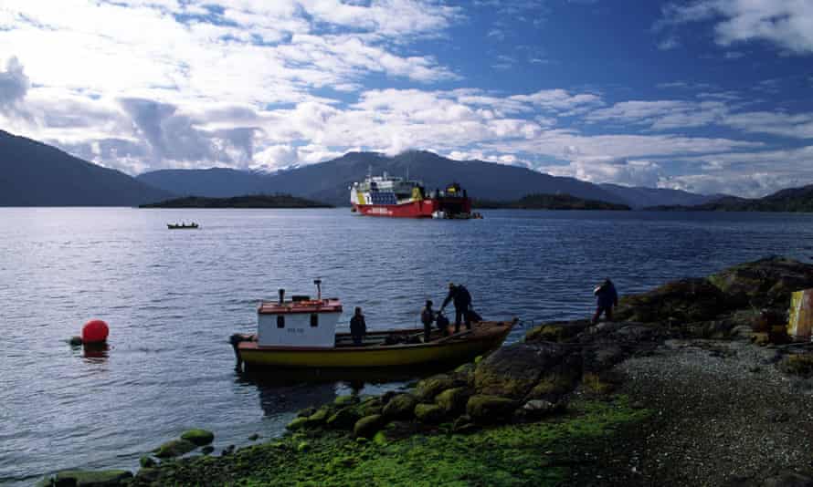 Navimag ferry in the Patagonian fjords.