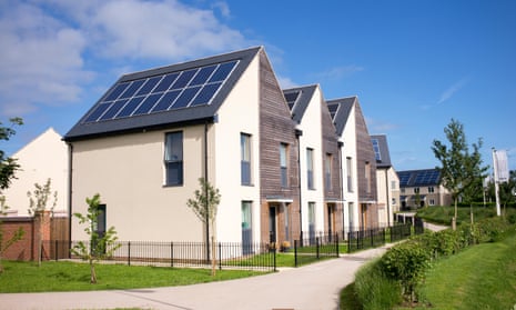 Houses with rooftop solar panels