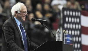 Bernie’s bird at a Sanders rally at the Moda Center in Portland, Oregon
