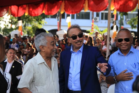 A former prime minister, Mari Alktiri, who is now head of the Oecusse project, with fellow Timor-Leste government ministers in Dili.