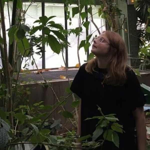 Elizabeth Rose with her audiovisual installation, Arrangement, inspired by Japanese floristry, in 2018