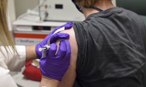 The first patient enrolled in Pfizer’s Covid-19 coronavirus vaccine clinical trial at the University of Maryland School of Medicine in Baltimore. 