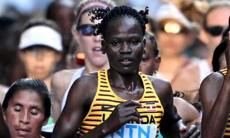 Uganda's Rebecca Cheptegei competed in the marathon at the Paris Olympics.