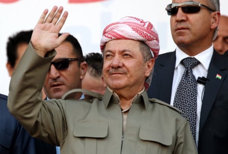The Iraqi Kurdish leader Masoud Barzani at a pro-independence rally in Erbil this week.