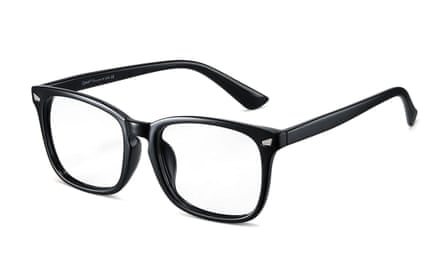 Black-rimmed blue light blocking glasses