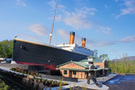 An exterior view of the Pigeon Forge Titanic attraction.