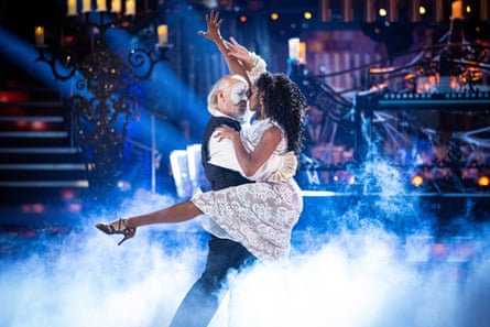 Oti Mabuse and Bill Bailey on Strictly Come Dancing in December 2020.