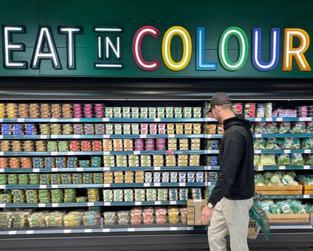 M&S food hall sign says 'eat in colour'