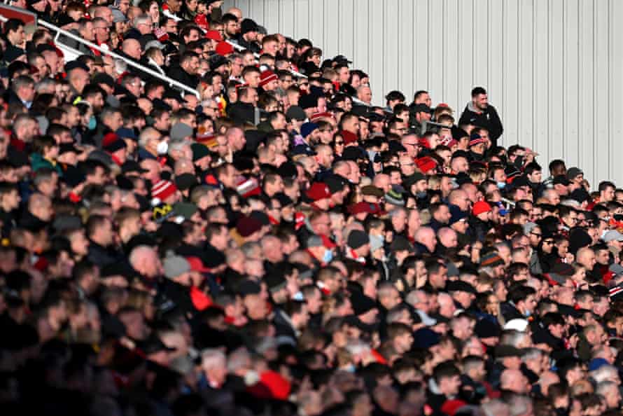 Liverpool fans at the team's home game against Brentford on Sunday.