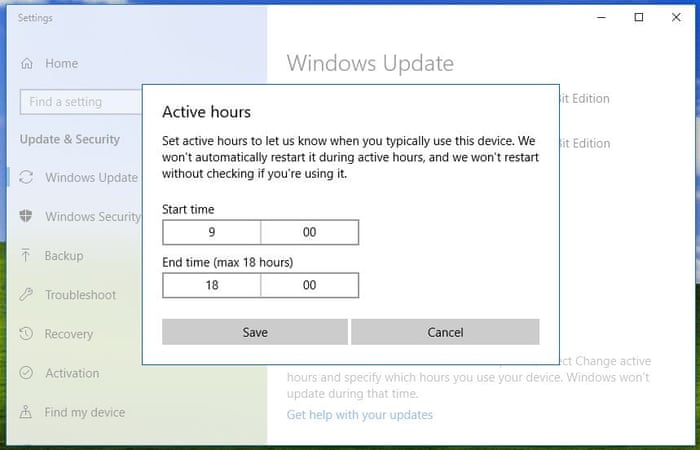 microsoft update runs continuously