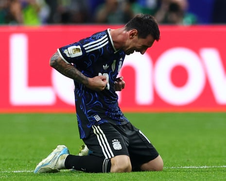 Joy for Lionel Messi as Argentina come from behind to defeat England in a World Cup semi-final