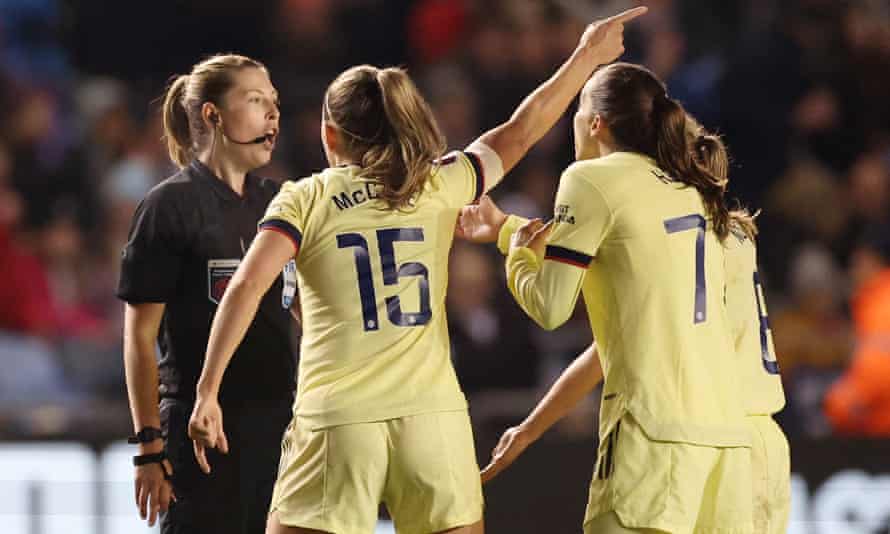 Referee Abi Byrne came under fire from Arsenal manager Jonas Eidevall in January for allowing a Manchester City attack, which ultimately resulted in a goal, after the ball was deflected off her.