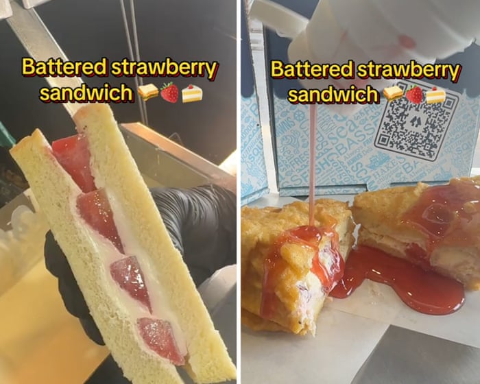 ‘Hot, crispy and cheeky’: Scottish chippy deep-fries the M&S strawberry and cream sandwich