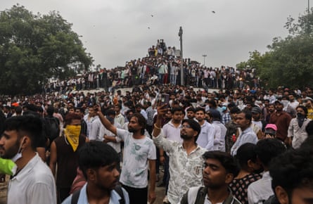 Very large crowd of people during the protest