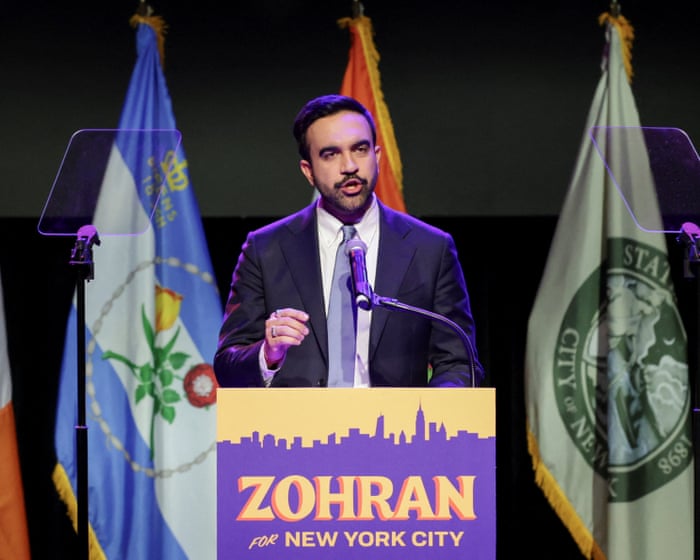 New York mayor-elect Zohran Mamdani challenges Donald Trump in victory speech as Democrats win key US election races – live