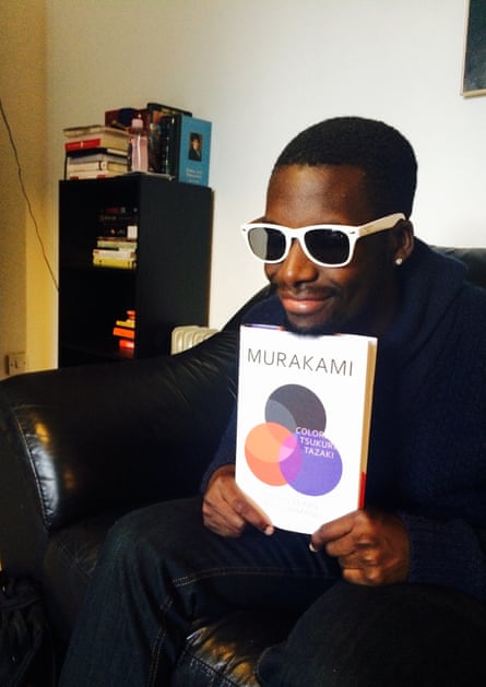 Derek Owusu with one of his books: ‘My obsession began to lay the ground for a vocation as a writer.’