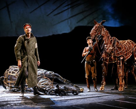 8th October-LONDON ; Rehearsals for the production of War Horse at the National Theatre, London. Actors work with life-sized puppets by the Handspring Puppet company in the play, based on the novel by Michael Morpurgo, set in the first world war.
Commissioned ( Photo by Graeme Robertson)