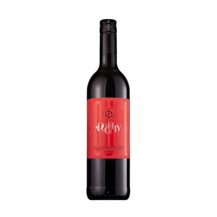 Bottle of Thomson & Scott Noughty Dealcoholized Red Wine.