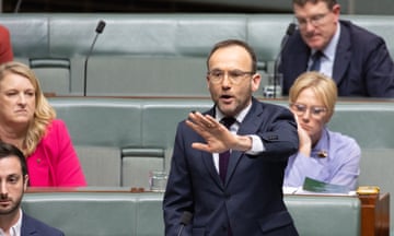Adam Bandt during question time at Parliament House in Canberra on Wednesday.