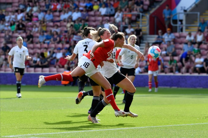 Austria's Julia Hickelsberger-Fuller scored a header.