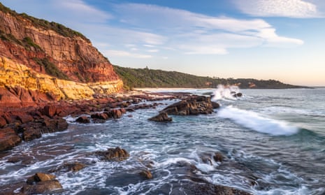 Ocean and cliffs at Middle Beach in Merimbula in southern NSW