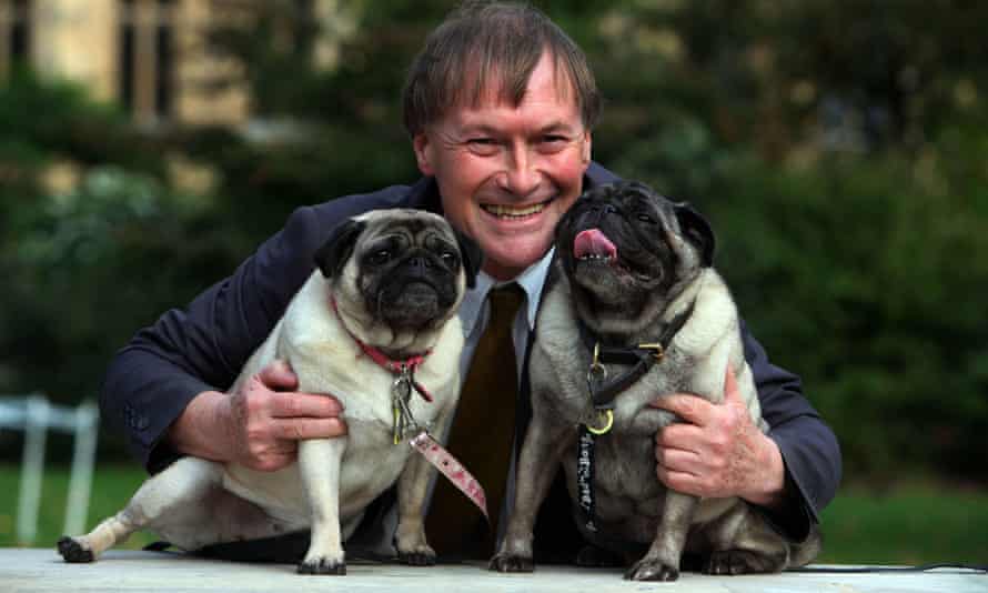 David Amess at the Westminster Dog of the Year competition in Victoria Tower Gardens, London, in 2013. He was a big animal lover and was one of the few Tories who supported the abolition of fox hunting and hare walking.