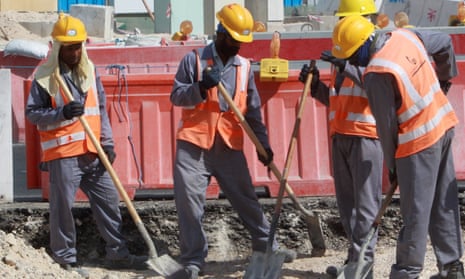 Migrant workers in Doha.