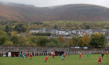 The view as Ton Pentre play Merthyr Saints in a South Wales Alliance League match at Ynys Park.