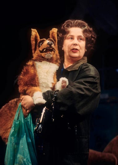 Pam Ferris in The Queen and I by Sue Townsend at the Royal Court, London, in 1994.