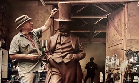 James Butler at work on his sculpture of the 19th-century civil engineer Isambard Kingdom Brunel.