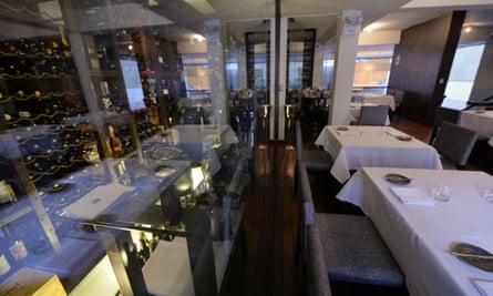 The second-floor dining area and wine cellar at Central restaurant in Lima in 2013