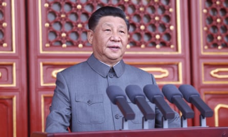 Xi Jinping delivers a speech at a ceremony marking the centenary of the CPC in Beijing