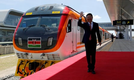The Chinese Ambassador to Kenya, Wu Peng, at the Nairobi terminus of the Standard Gauge Railway line.