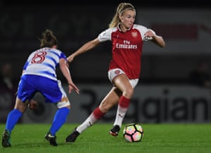 Leah Williamson in action for Arsenal against Reading. She has been part of a defence that conceded eight goals in 12 league games.