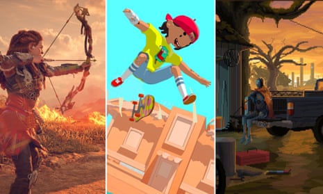 From left to right: Horizon Forbidden West, OlliOlli World and NORCO.