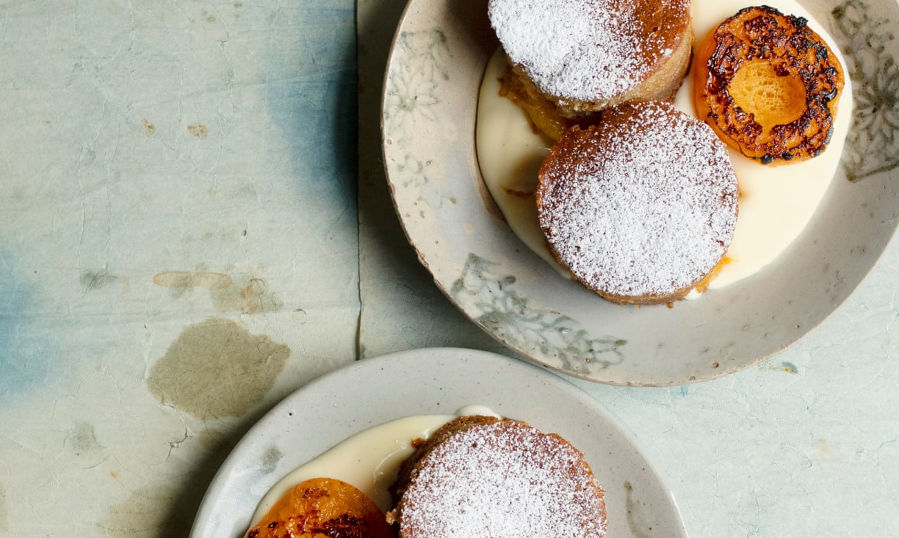 ‘A classic gingerbread without the treacle notes’: sticky apricot, honey and ginger cake. 