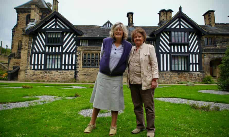 Trixie (left) and Pauline outside Anne Lister’s home, Shibden Hall, Yorkshire.