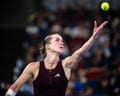 Elina Svitolina, of Ukraine, in action at the Wuhan Open against Sonay Kartal on 16 October