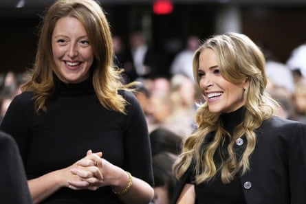 Casey Means and journalist Megyn Kelly at a confirmation hearing for Robert F Kennedy Jr for at the Capitol in Washington, 29 January, 2025.