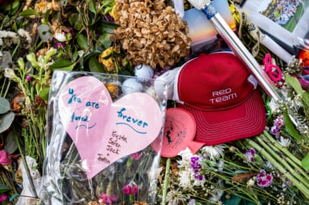 A paper heart reads ‘We love you forever, Krysta, Soren, Jack’