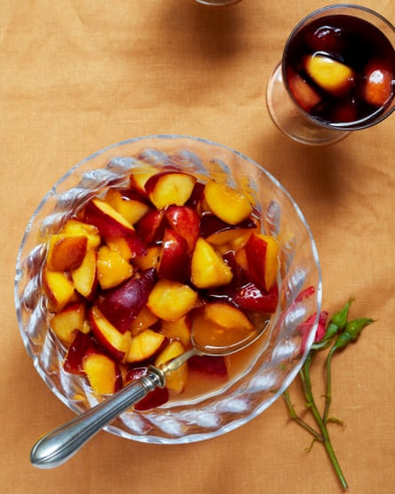 Nectarines in wine